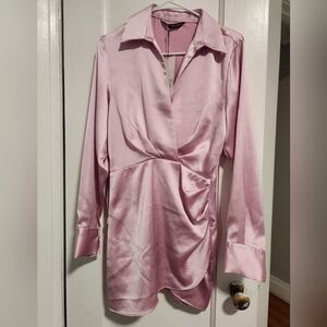 Pink Zara Mini Shirt Dress